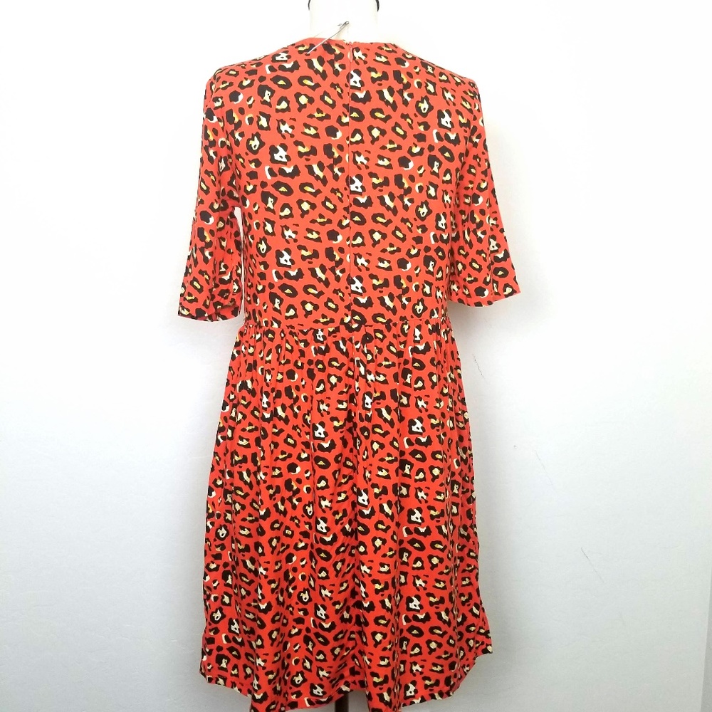 Asos Leopard Animal Print Short Sleeve Dress NEW - Picture 3 of 8
